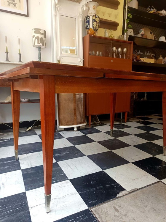 Table de salon mid-century vintage pieds compas – Tables de salle à manger, Bois (photo 6 of 14)