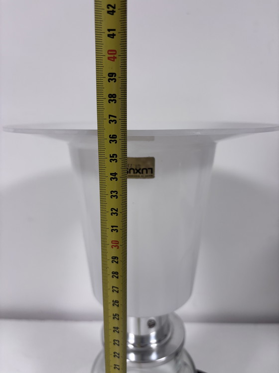 Exclusive Lamp Uno & Östen Kristiansson for Luxus (Sweden) – Table lamps, Glass, Chrome (photo 13 of 15)