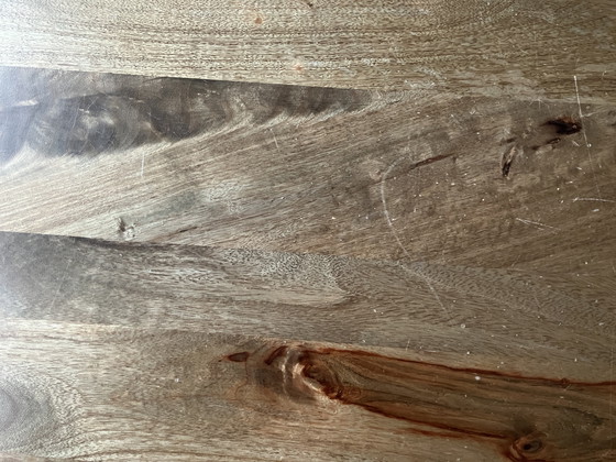 Image 1 of Large industrial dining table and benches 