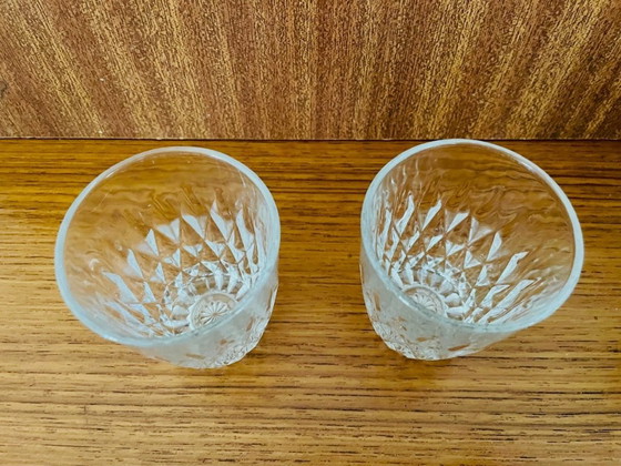 Image 1 of Vintage, Diamond Cut Water Glasses, Vereco / Duralex, France