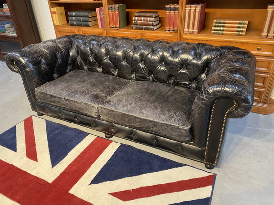 Twee stoere banken vintage zwart – Winchester, Leather (photo 5 of 7)
