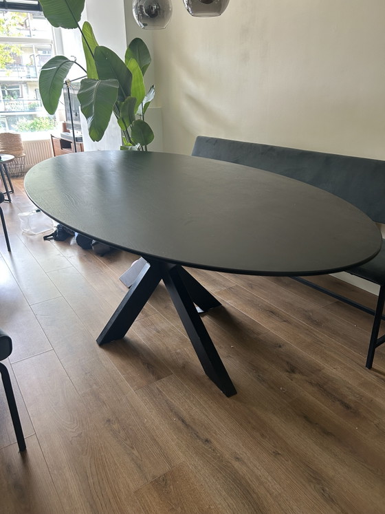 Mesa de comedor ovalada de madera maciza de roble Kas20 - 220 cm – Mesas de comedor, Metal, Wood (photo 4 of 6)
