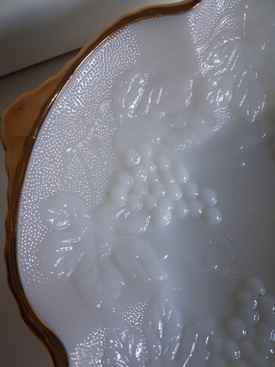 Image 1 of Pedestal dish, milk glass from Anchor Hocking