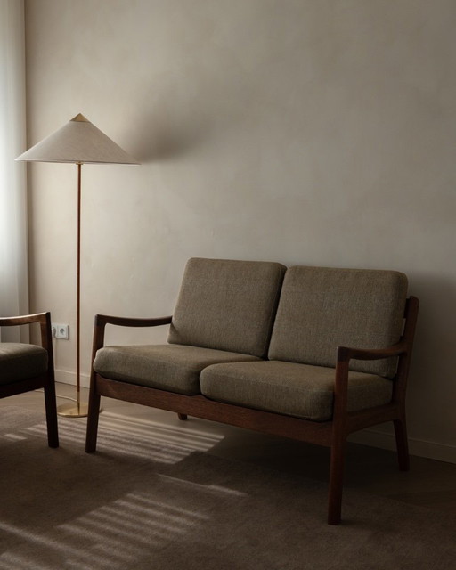 Vintage Senator tweezitsbank van Ole Wanscher voor Cado | Frame van Deens teakhout | Originele bekleding | Jaren 60