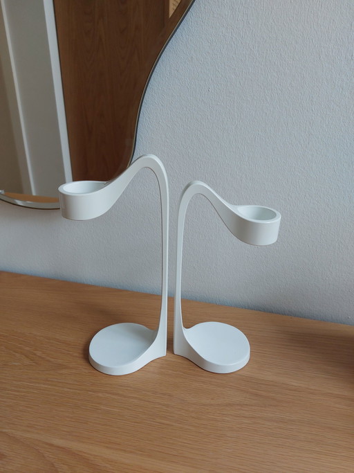 2x Vintage Ikea Jatteviktig candle holder