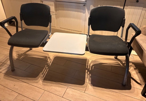 Leyform Origami TD – 2-seater design waiting bench with table