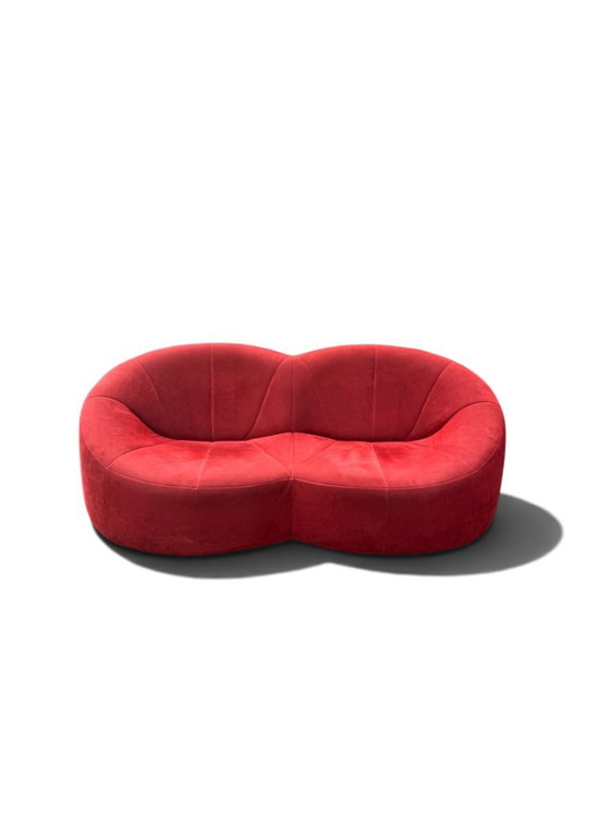Pierre Paulin Pumpkin Sofa 2-Seater – Ligne Roset, Red Alcantara (Space Age Design) – 2 seaters, Velvet (photo 9 of 22)