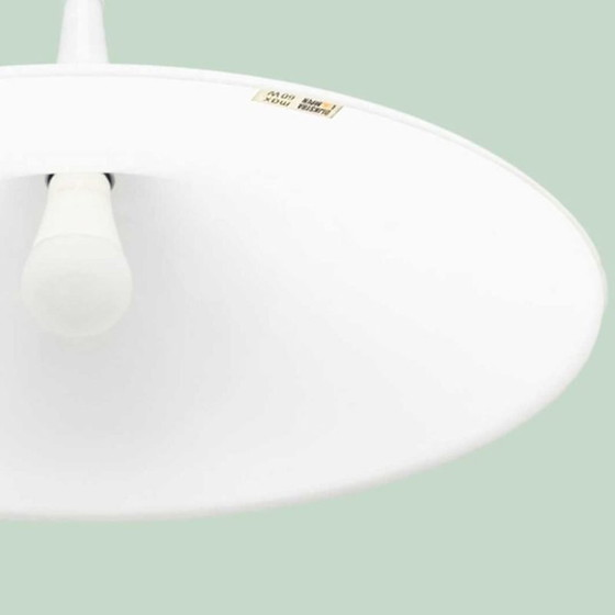 Image 1 of Vintage trumpet lamp witch hat Dijkstra white plastic