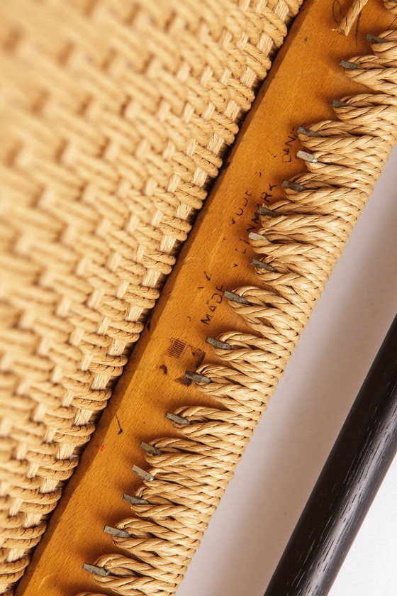 Image 1 of Set of 3 Niels Møller Chairs — 1 Armchair & 2 Side Chairs, Model 56 + 75, Black Danish Design, 1950s Mid-Century Modern