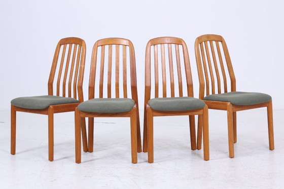 Image 1 of Set of 4 vintage teak Dyrlund chairs from the 60s | Mid - Century kitchen chair dining chairs vintage retro #06-48