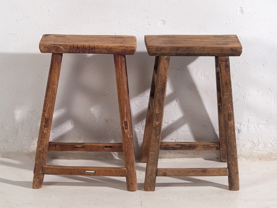 Pair of Antique oriental stools (c.1900) #7 (photo 32 of 34)