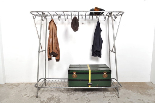 Large Freestanding Industrial Coat Rack, 1960s