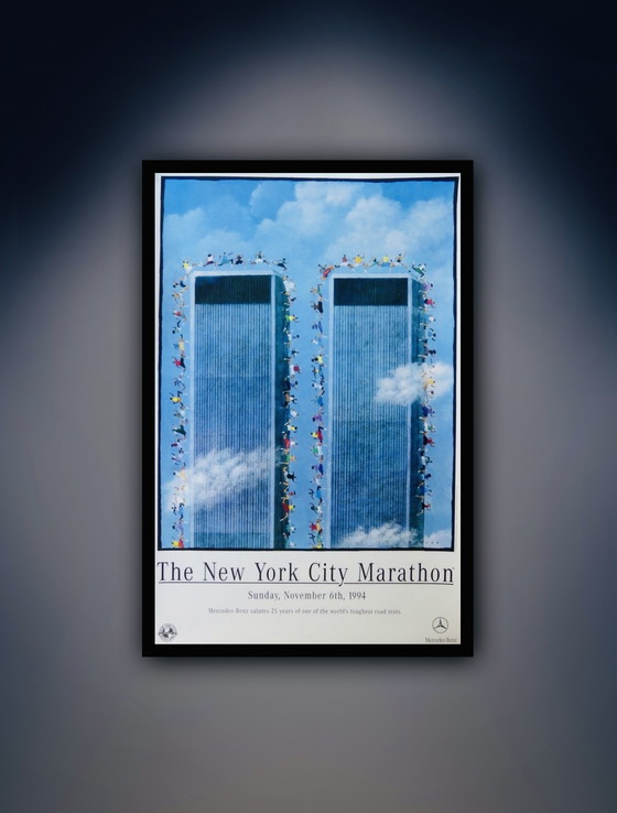 Image 1 of Dave Cutler: The New York City Marathon Poster "World Trade Center" 1994.