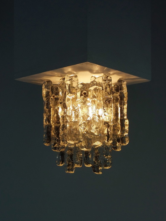 Image 1 of Pair of Magnificent Ice Glass Sconces Designed by J.T.Kalmar for Franken KG (Austria | 1960)