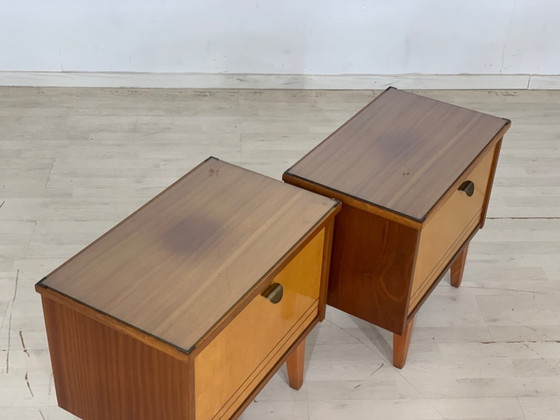 Image 1 of 2x vintage bedside cabinets bedside table side table
