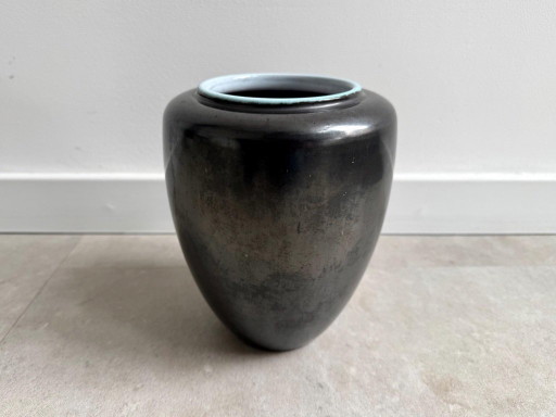 1 vaso vintage Mobach - Nero e turchese – vazen, Ceramic