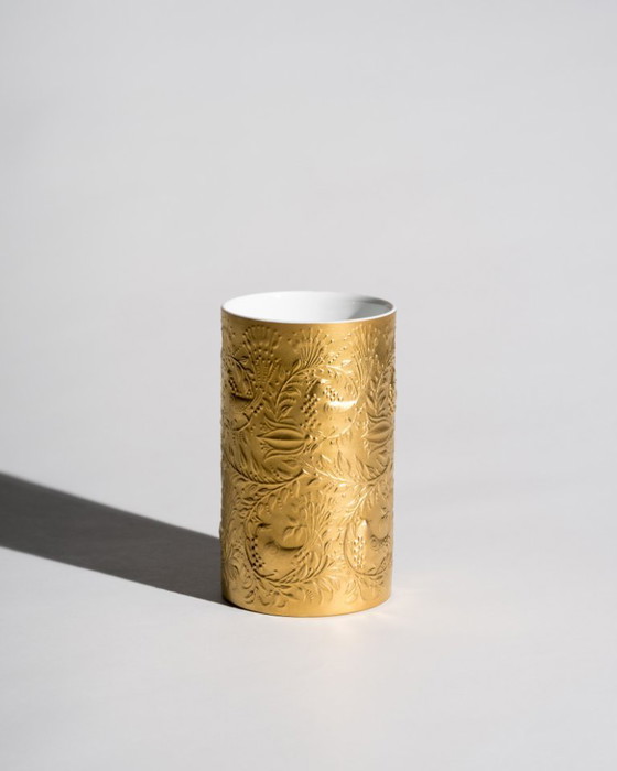 Image 1 of Rosenthal Studio-Line Zauberflöte Porcelain Vase Bjørn Wiinblad Sculptural Gold