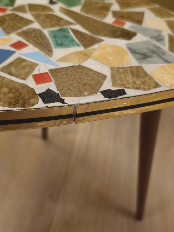 Image 1 of Vintage Mosaic Plant Table Side Table Table