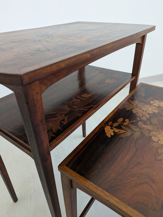 Image 1 of Set of Coffee Tables, Emile Gallé - Inlaid Wood