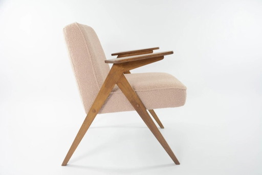 BUNNY fauteuil in roze bouclé