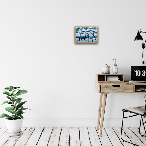 Image 1 of Encre sur papier « blue jean » 250g.  Format 21x30cm