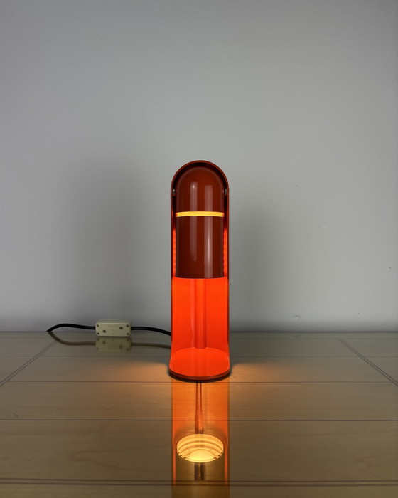 Image 1 of Flip Top Space Age Desk Lamp Leuka 1970s by Richard Carruther Vintage Table Lamp Space Age 70s Mid Century Industrial Italy