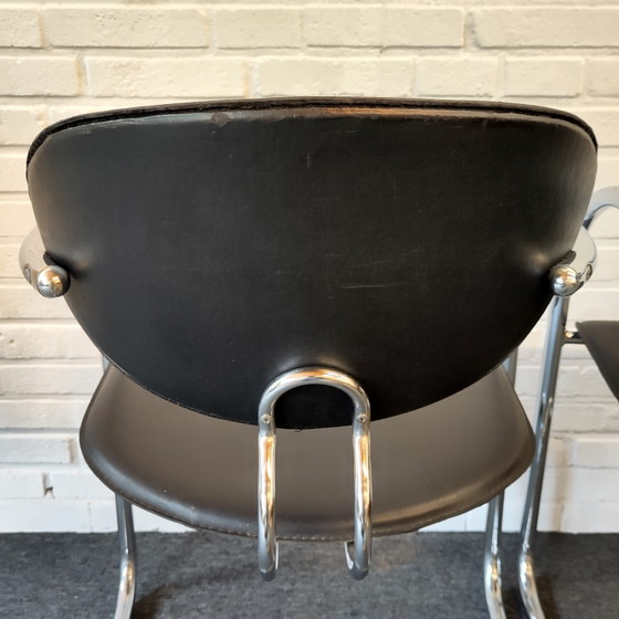 Set Van Twee Effezeta Sledestoelen – Eetkamerstoelen, Chrome, Metal (photo 8 of 12)