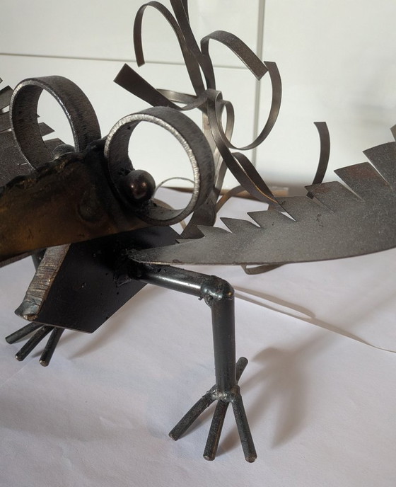 Sculpture décorative en métal représentant un oiseau, faite à la main – Iron, Metal (photo 6 of 7)