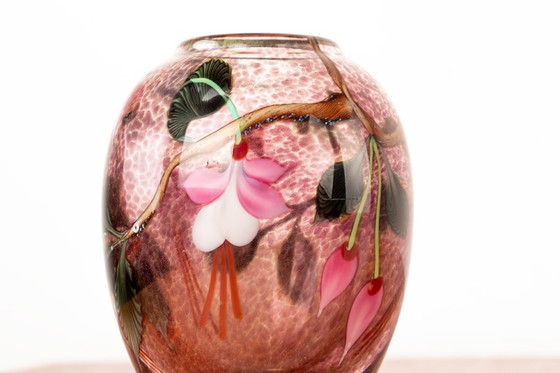 Image 1 of Jarrón de vidrio soplado estilo Art Nouveau de Ed Aleksander para Orient & Flume 1975.