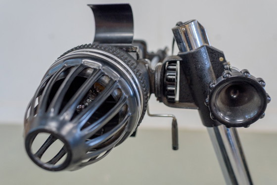 Image 1 of 'the Industrial Cage' – Upcycled Floor Lamp From Vintage Meopta Enlarger