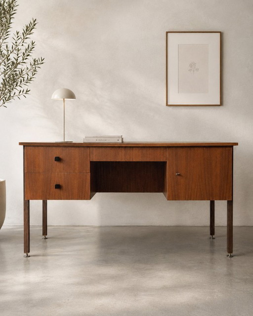Scrivania Combineurop vintage in teak e wengé, Belgio