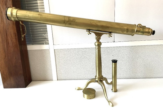 Ancienne Lunette Astronomique Télescope Longue-Vue Fin 1800 France Céleste – Sculptures, Brass (photo 16 of 19)