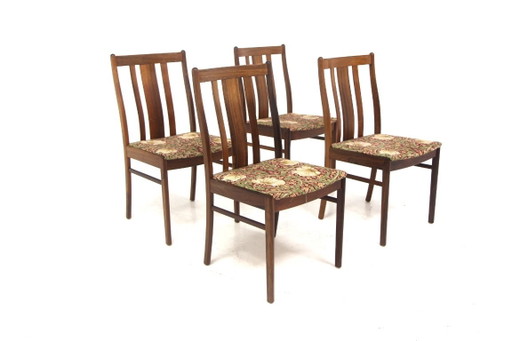Juego de 4 sillas escandinavas de palisandro, Suecia, 1960