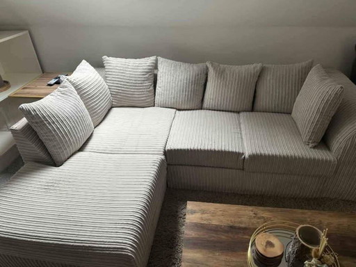 Neu Komfort Dylan Plüsch Samt / Jumbo Cord Sofas: 3+2 Sitzer L Form, V Form Ecksofa (C.O.D)