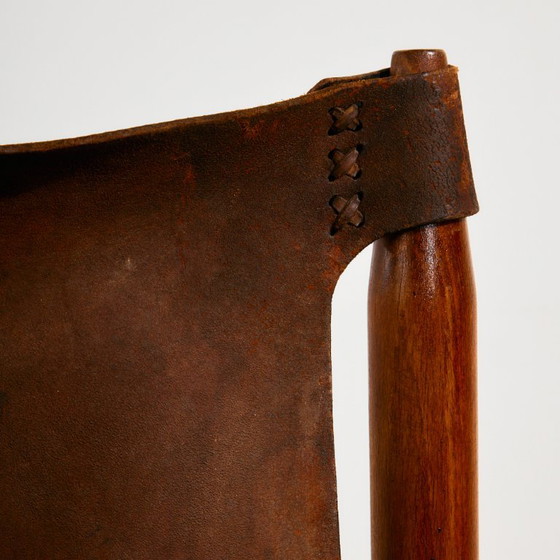 MK10957 Hongaarse kalfslederen loungestoel, Fauteuils, Metaal, Leer, Bruin, Vintage (foto 11 van 26)