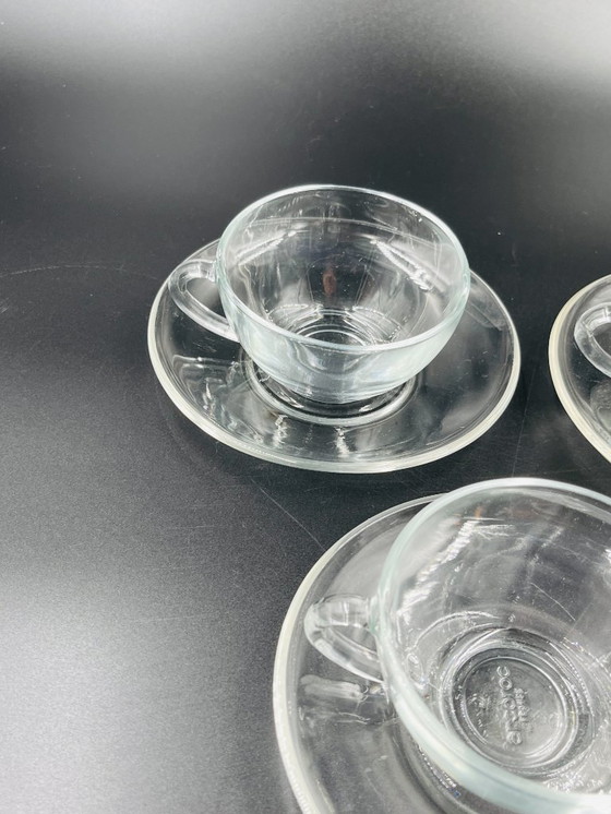 Image 1 of Set van 4 Arcopal glazen kop en schotels