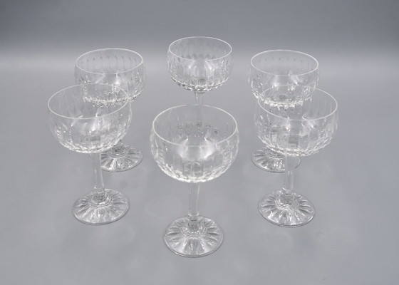 Image 1 of 6 Vintage-Style Crystal Champagne Coupes, 1960s Style
