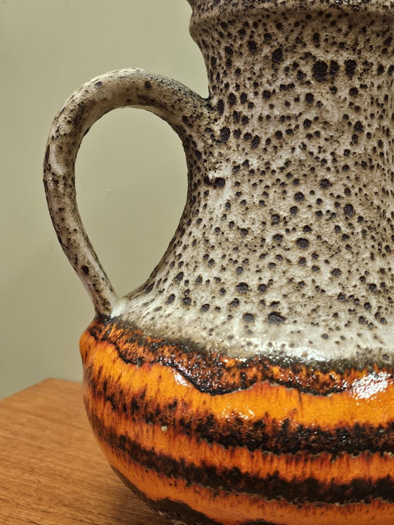 Ü-keramiek Orange West Germany Vintage Handled Vase, Ceramic, Brown (photo 9 of 12)