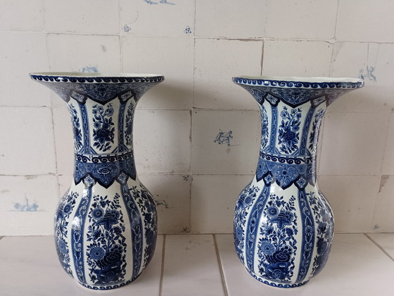 Image 1 of Boch Belgium vase Delft blue style