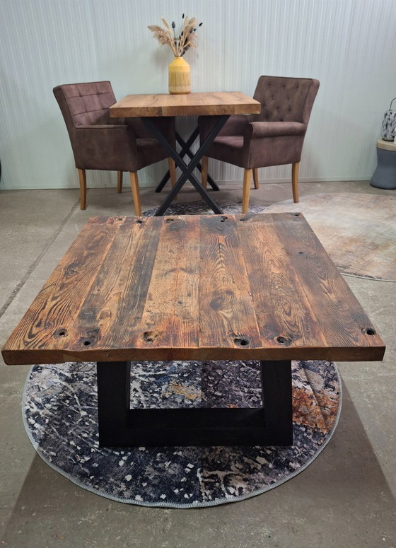 Image 1 of New robust coffee table made of rustic barnwood 95x95cm
