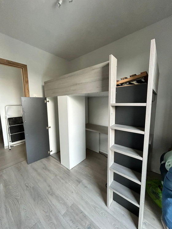 Image 1 of Loft bed with integrated wardrobe and desk
