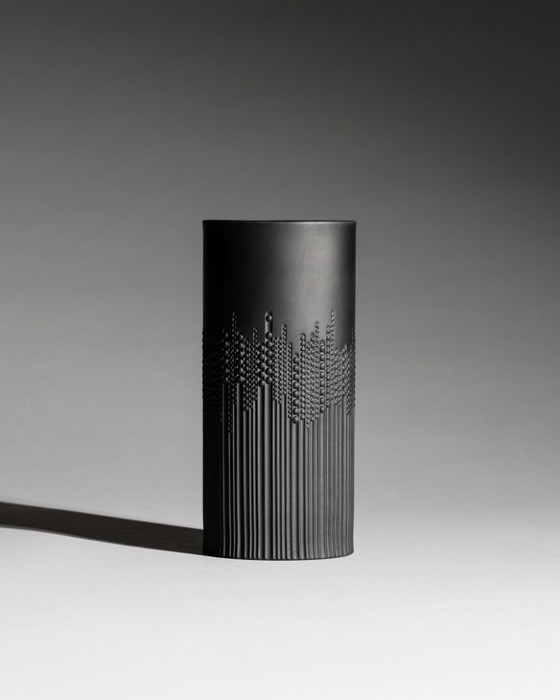 Image 1 of Rosenthal Tapio Wirkkala Vase Duo Black Matte Porcelain Studio-Line Mid Century