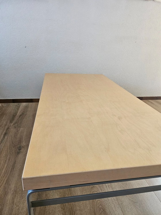 Image 1 of Kinnarps Wilson Design Coffee Table – Birch & Chrome – Minimalist