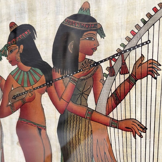 Two signed Egyptian paintings on papyrus – Paintings & Drawings, Other, Paper (photo 11 of 18)