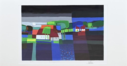 Ton Schulten (1938) Screen print "In the Green" Ges Gen Ged Title