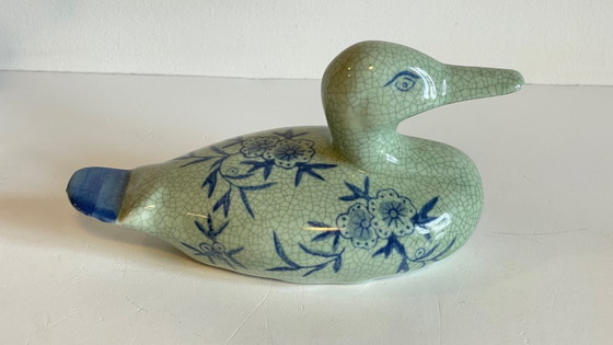 Image 1 of Anatra in ceramica blu vintage