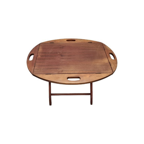 Image 1 of Vintage mahogany coffee table with tray, 1970s