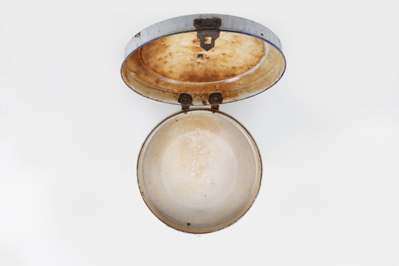 Image 1 of Seltener Emaille-Brotkasten mit Wabenmuster, Deutschland 1910er Jahre