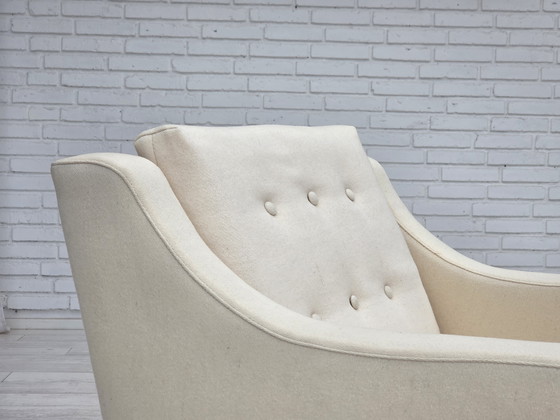 Image 1 of 1970er Danish Lounge Chair, Möbelwolle, Teakholzbeine