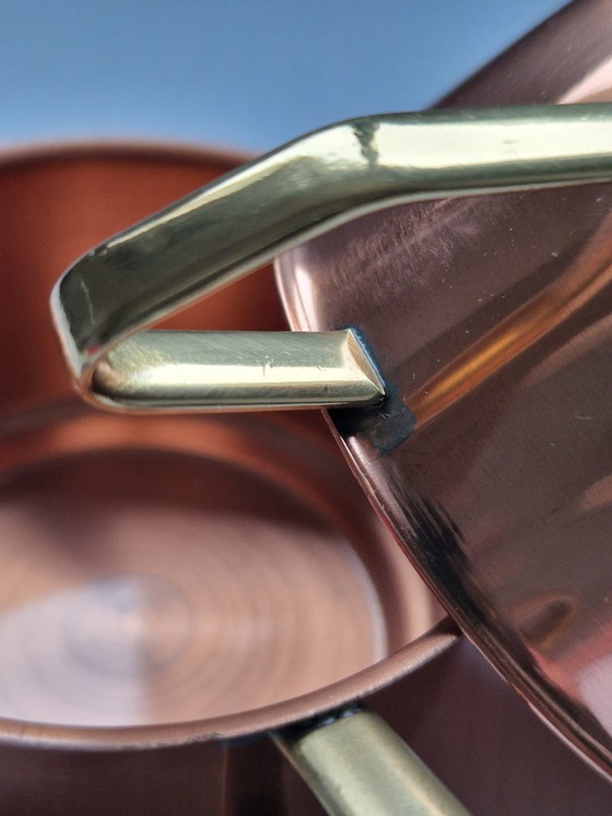 Image 1 of Tea Glasses in copper baskets.Schott&Mainz Germany.